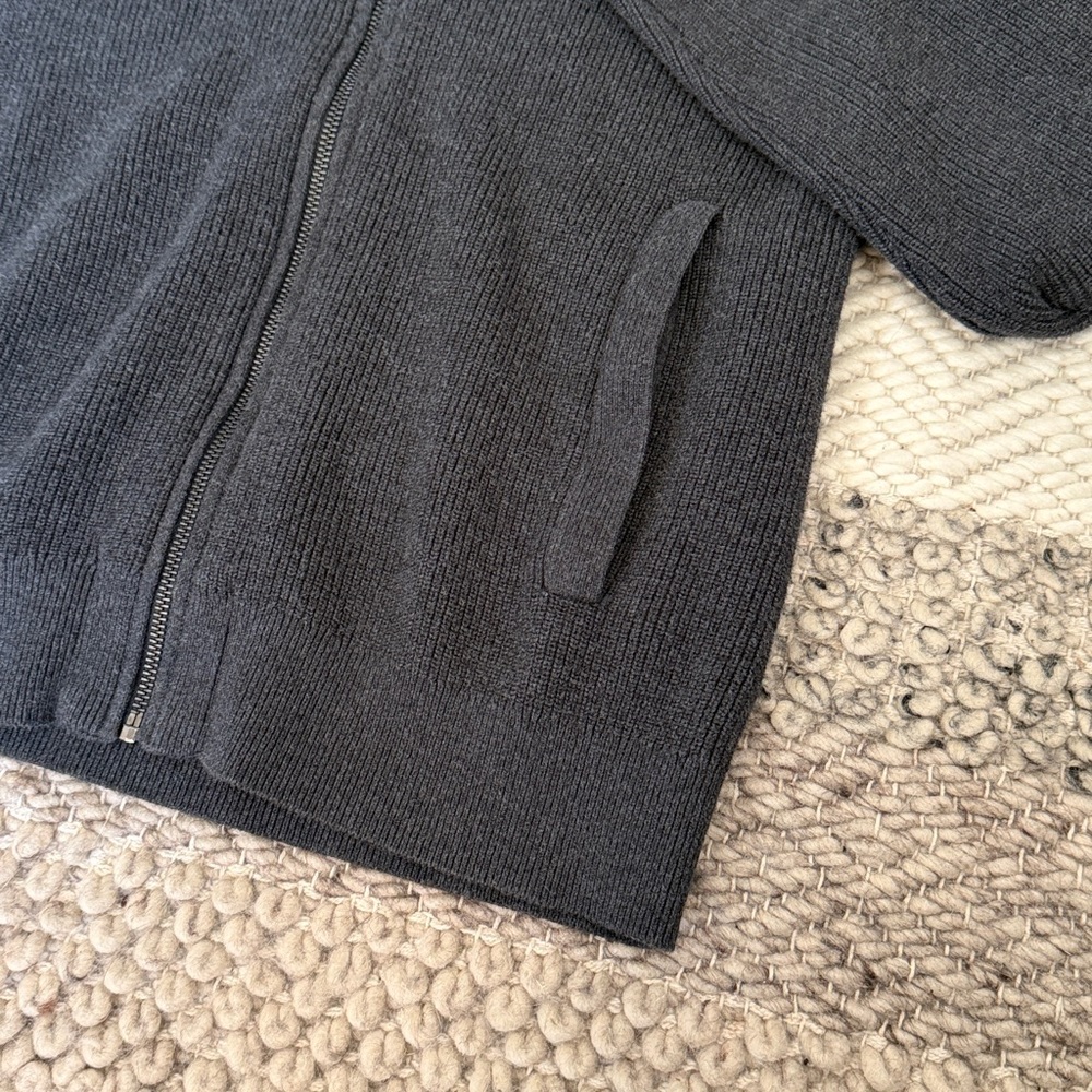 Banana Republic Full Zip Charcoal Grey Knit Cardigan Men’s Medium - Picture 5 of 8